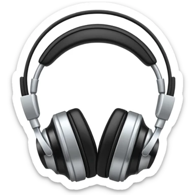 headphones with a play button inside sticker