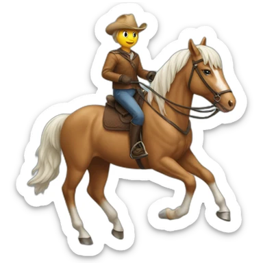 cat riding a horse sticker