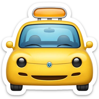 multicolored car pollen filter icon in emoji style sticker