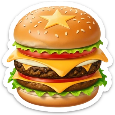 burger pentagram sticker