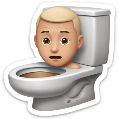 Man head coming out of toilet  sticker