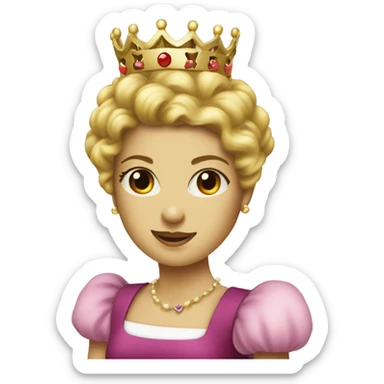 Create an emoji which is a playing queen card emoji with a pretty emoji girl on the inside  sticker