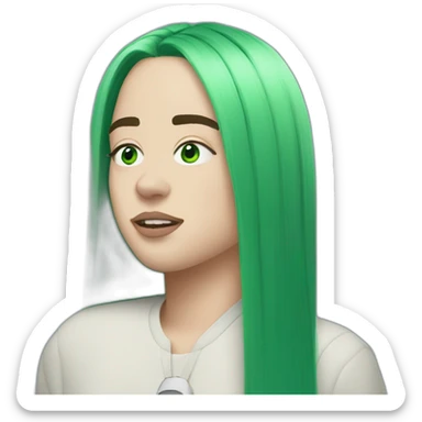 Billie Eilish Green hair sticker