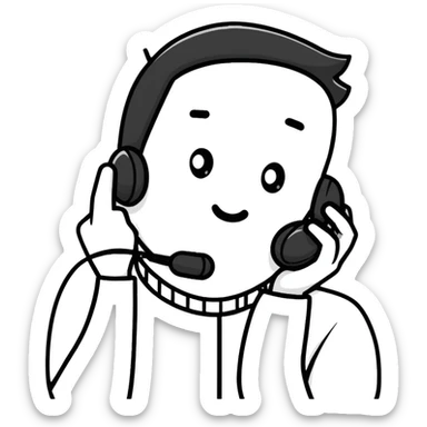 person talking on a phone call sticker