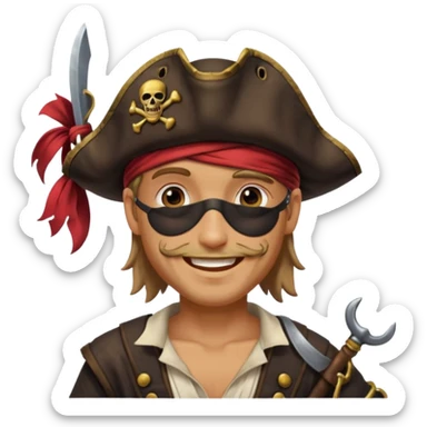 Caricatura un pirata que da el okay sticker