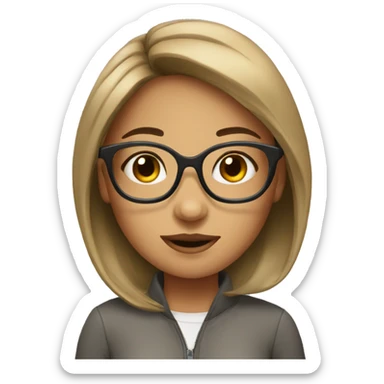 Memogi girl with specs sticker