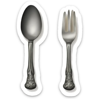 antique cutlery sticker