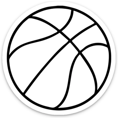 Basketball with detailed lines showing the seams sticker