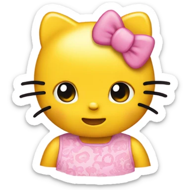 Yellow hello kitty emojis sticker