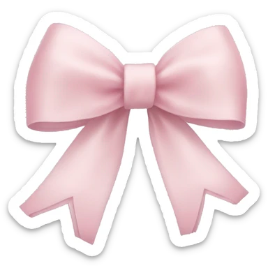 light pink ribbon bow sticker