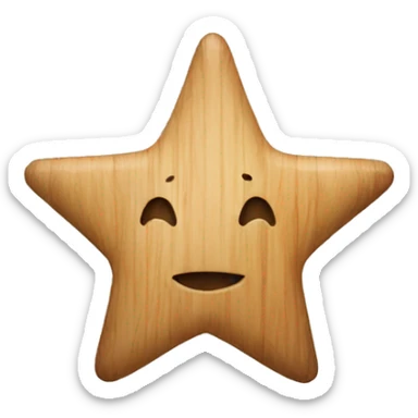 Create me a star made of wood without any other stuffs sticker