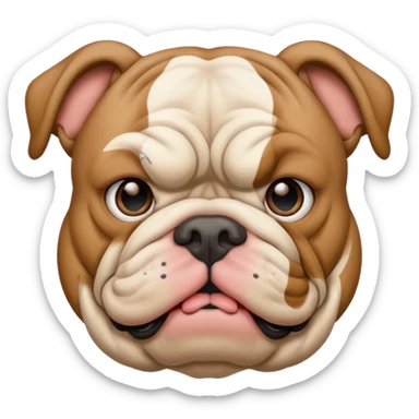 bulldog with face tattoos sticker