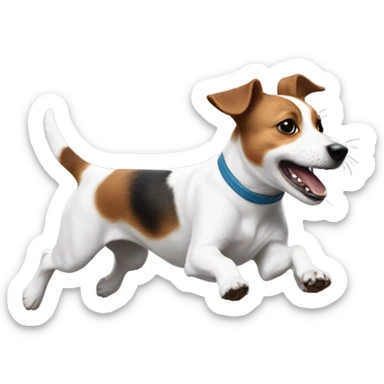 Jack Russell dog running sticker