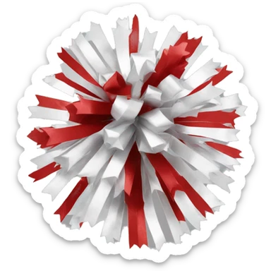 Red, white and silver cheer poms sticker