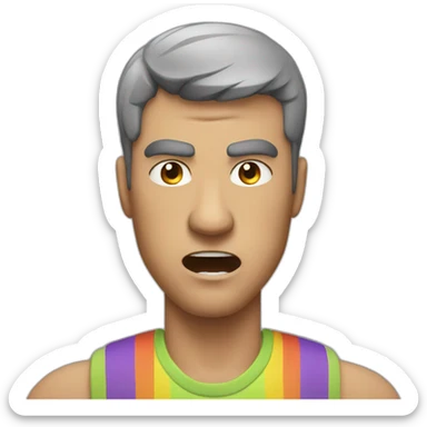 Gay man who is angry and is about to slap someone sticker