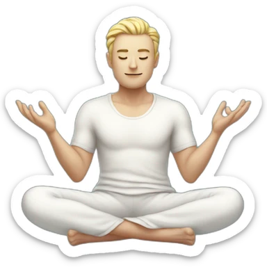 white skin magician guy meditating  sticker