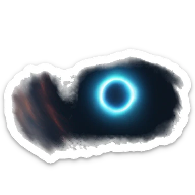 black hole in space with number 1  sticker
