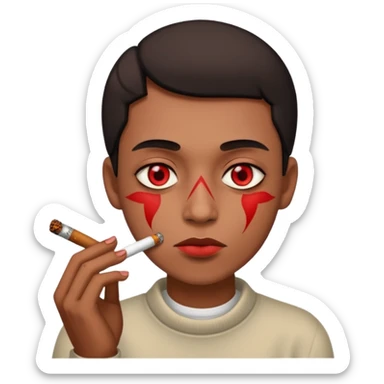 Smoking a blunt with red eyes  sticker