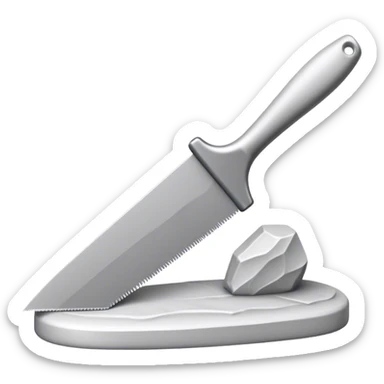 icon for Sculpting with sculpting tools, unfinished sculpture on a textured surface, minimalistic style, clean lines, transparent background. sticker