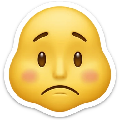 tired yellow emoji with sleepy expression, droopy eyes, yellow face, simple and clear, classic emoji style sticker