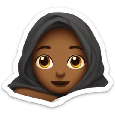 girl snuggled in blankets in bed  sticker