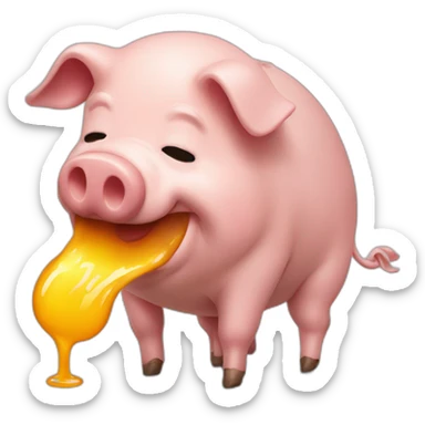 pig melting at work sticker