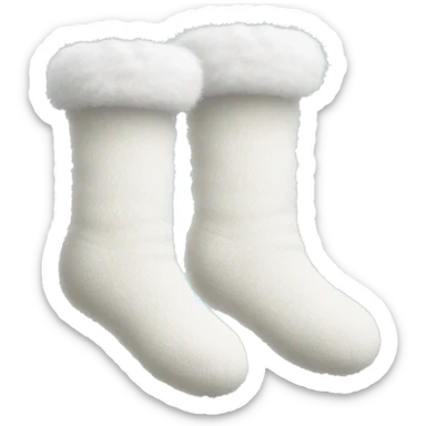 pair of white fluffy socks sticker