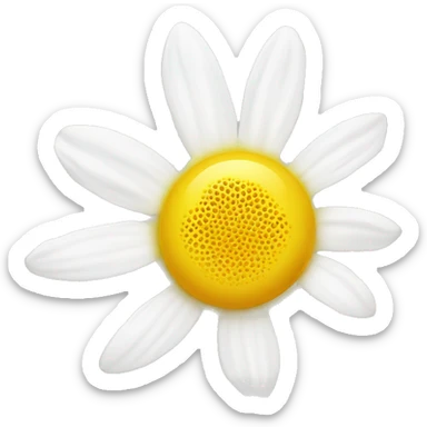 a solo white camomile with a yolk in the middle of it, no shadows, svg  sticker