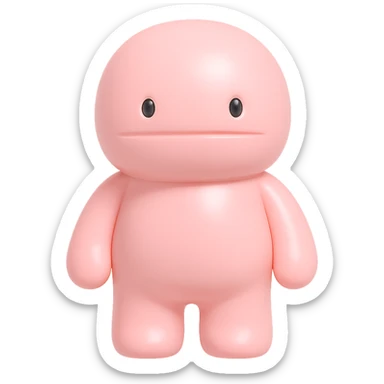 light pastel pink round pills with a score line in a light beige blister pack, no background, vinyl figure 3D emoji style sticker