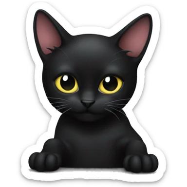 a black cat with primus in the paws sticker