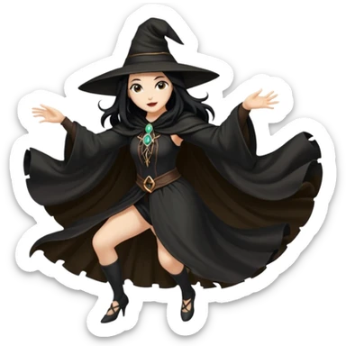 A witch dancer sticker