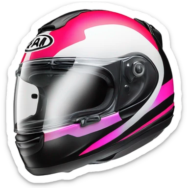 Casque moto jet arai de 3 quart avec des couleurs flashy sticker