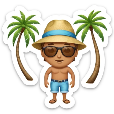 Man on a tropical beach sticker
