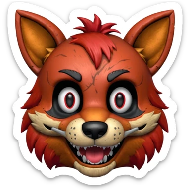 The head of Foxy of five nights at Freddy sticker