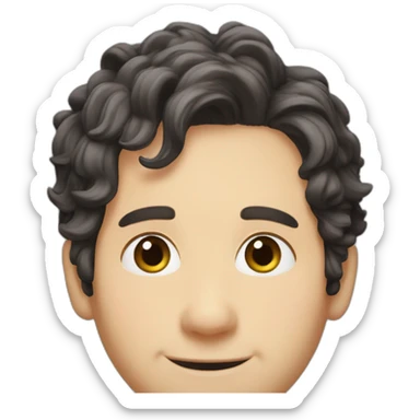 Paul rudd short hair smaller nose happy sticker