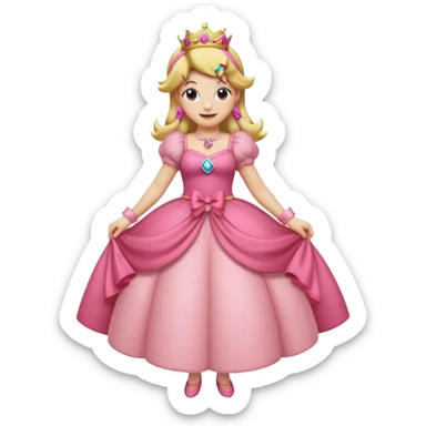 Princess peach with a ribbon on her hair full body sticker