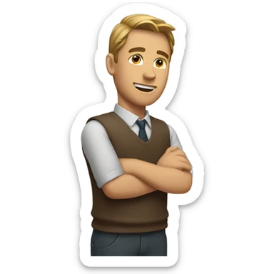 the man stretches his right arm straight up in front of him sticker