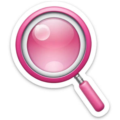 mix light pink dark pink and white girly internet circle with a magnifying glass sticker