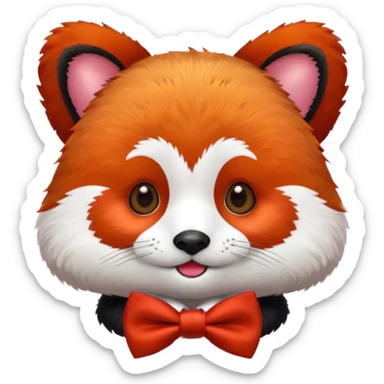 red panda with red bow tie sticker
