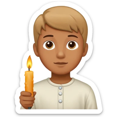 menino segurando uma vela  sticker