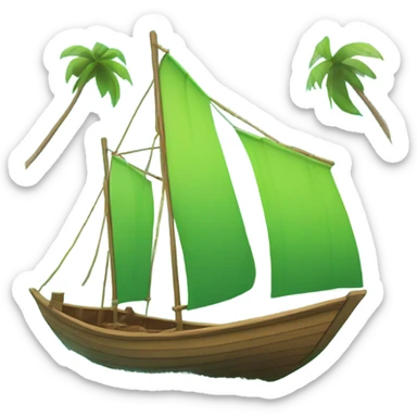 Island hopping on a small boat that has outriggers sticker