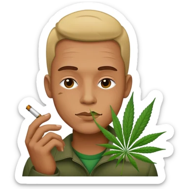Guy that is smoking weed sticker