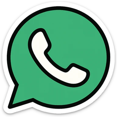 flat icon style whatsapp logo, green and white, no text, no background sticker
