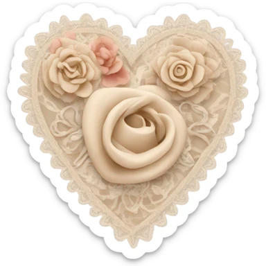 A beige heart with coquette  sticker