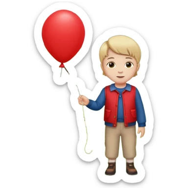 Child + balloon, Park Visitor, with park background, cicrle style frame. sticker