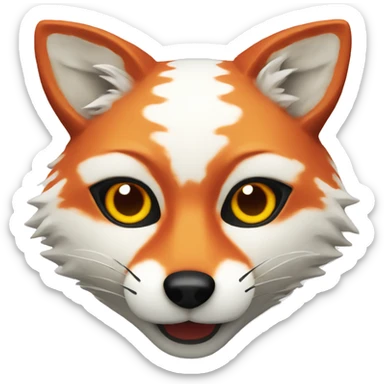 White Japanese Red Spotted Fox Mask sticker