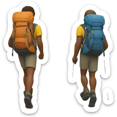 two men hiking sticker