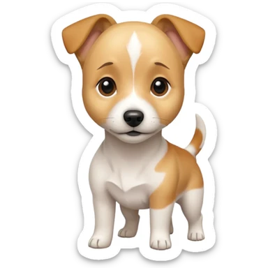 Mini jack russel terrier fully blonde dog  sticker