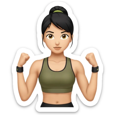 pretty black hair fitness woman sticker