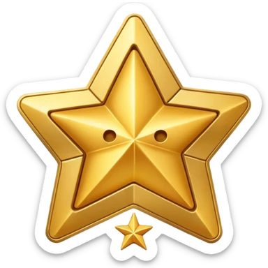 A cute 3D Stylized icon of Star Ticket for game sticker